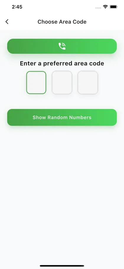 Step 01 — Pick a local area code